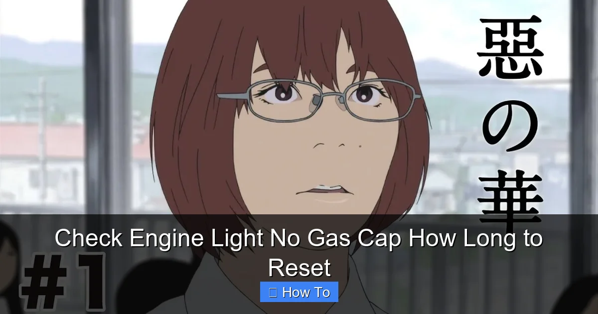 Check Engine Light No Gas Cap How Long to Reset