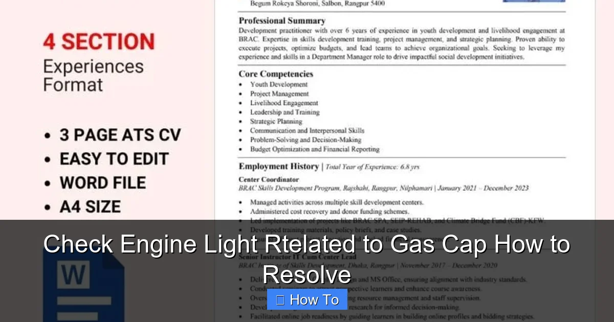 Check Engine Light Rtelated to Gas Cap How to Resolve