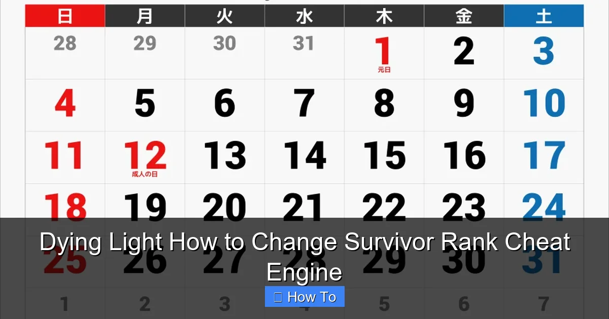Dying Light How to Change Survivor Rank Cheat Engine