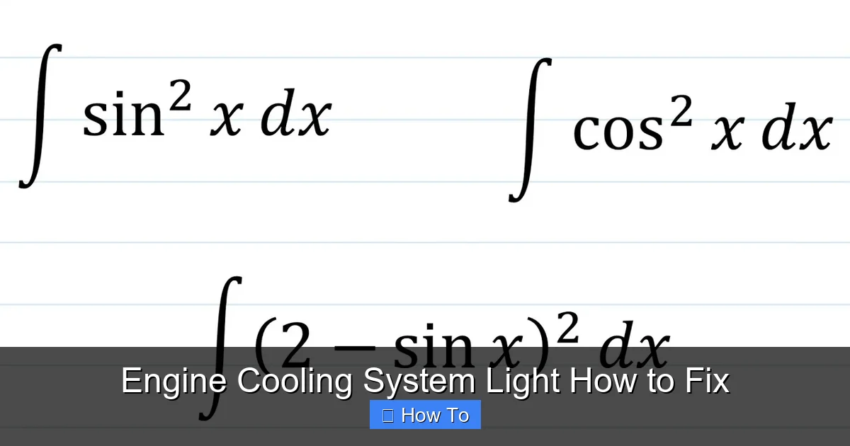 Engine Cooling System Light How to Fix