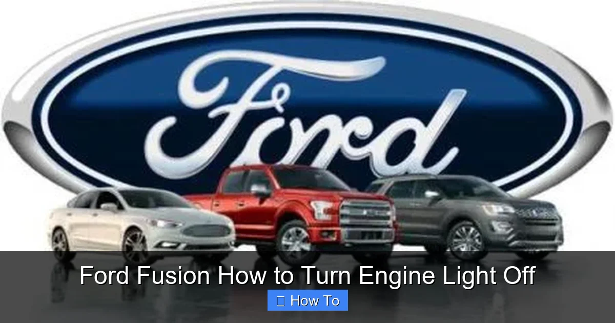 Ford Fusion How to Turn Engine Light Off