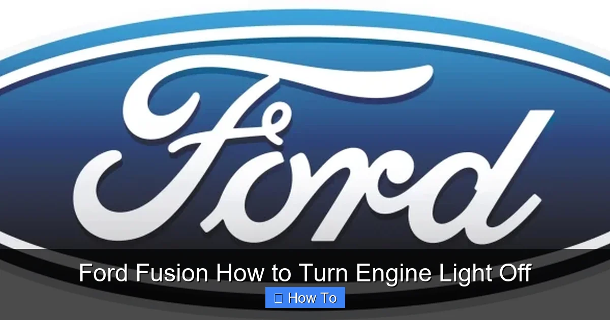 Ford Fusion How to Turn Engine Light Off