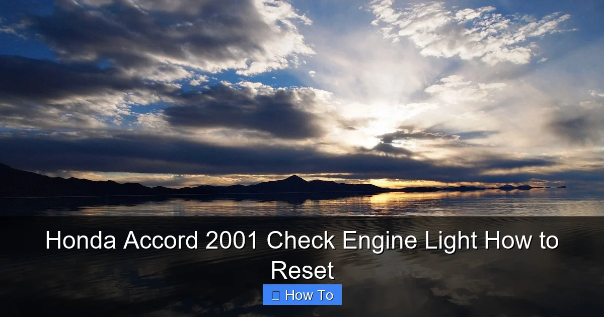 Honda Accord 2001 Check Engine Light How to Reset