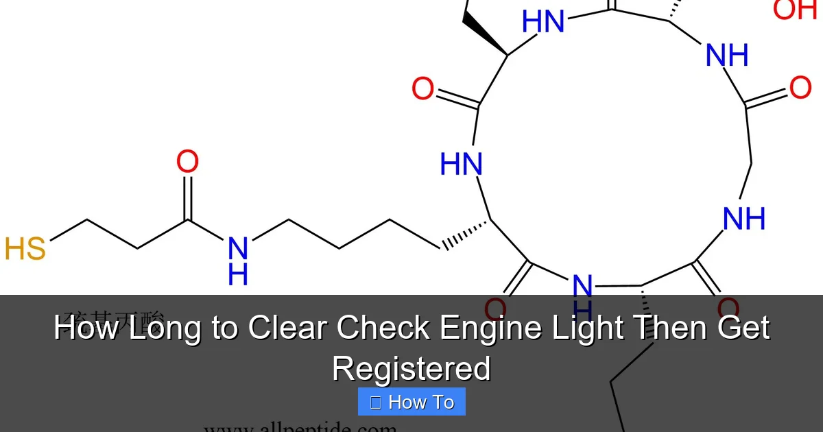 How Long to Clear Check Engine Light Then Get Registered