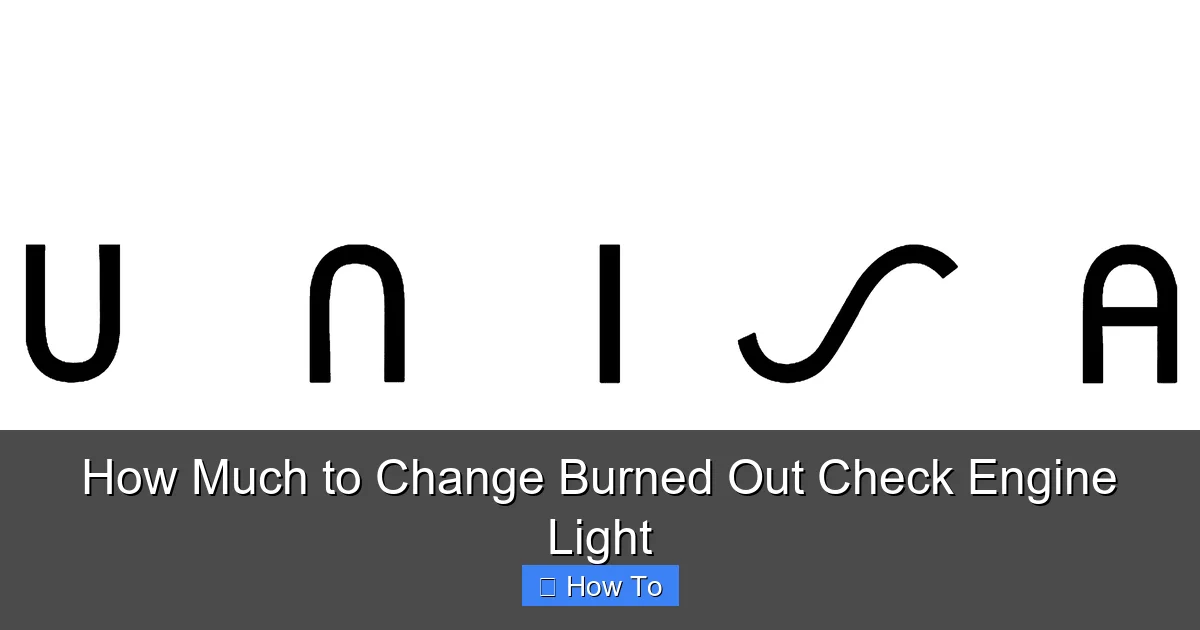 How Much to Change Burned Out Check Engine Light