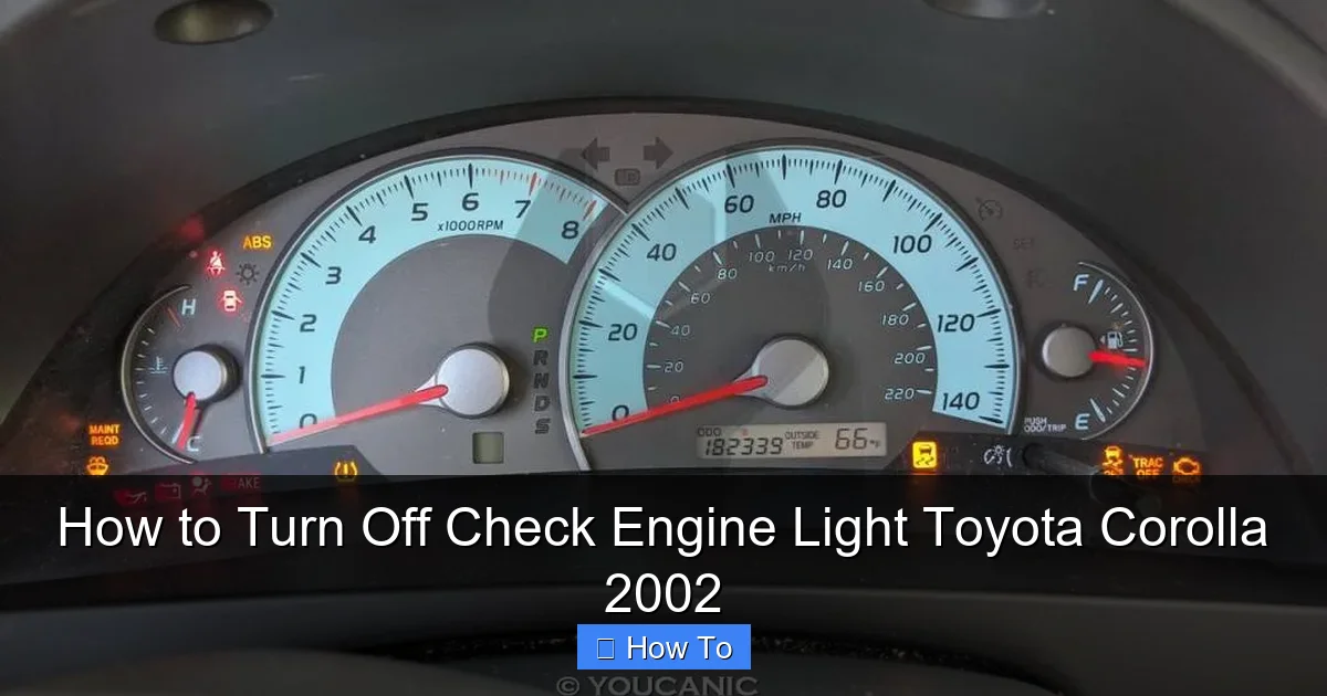 How to Turn Off Check Engine Light Toyota Corolla 2002
