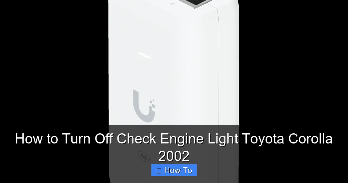 How to Turn Off Check Engine Light Toyota Corolla 2002