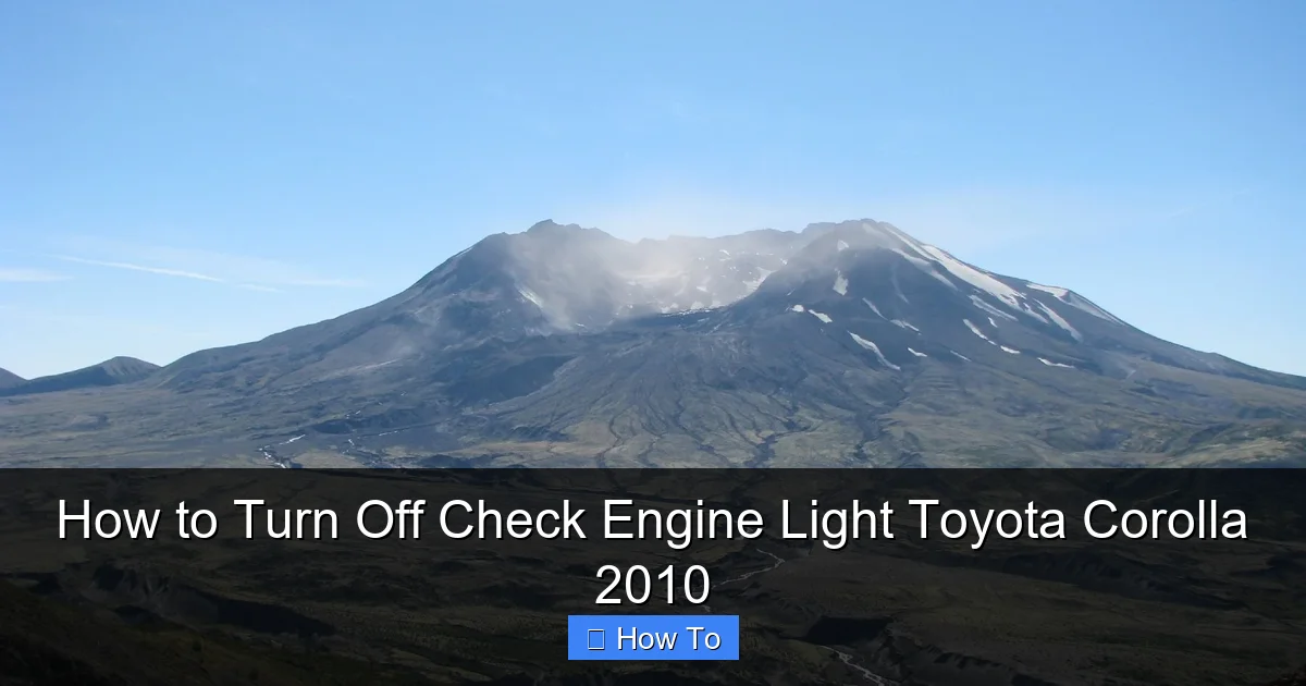 How to Turn Off Check Engine Light Toyota Corolla 2010