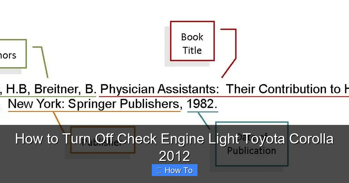 How to Turn Off Check Engine Light Toyota Corolla 2012