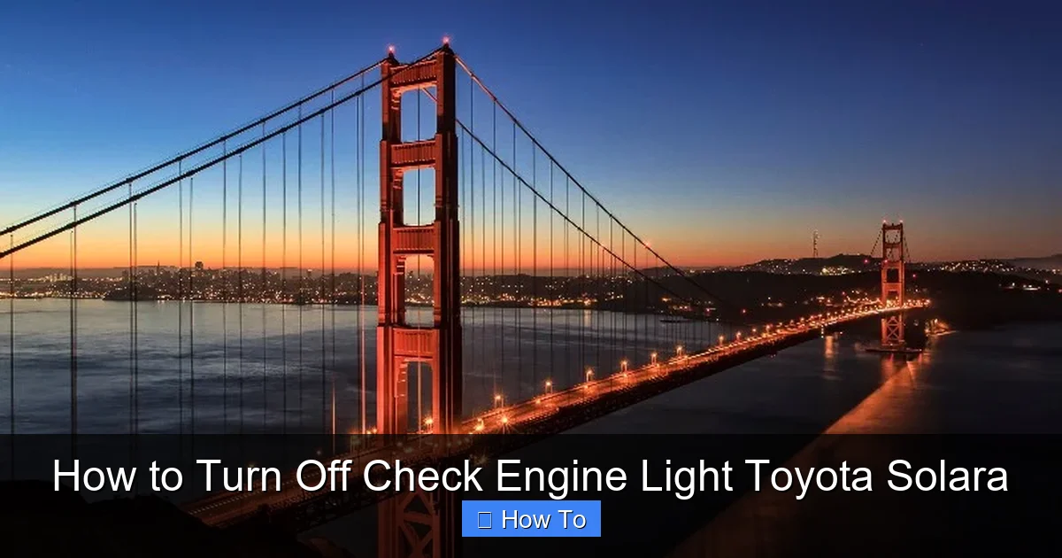 How to Turn Off Check Engine Light Toyota Solara