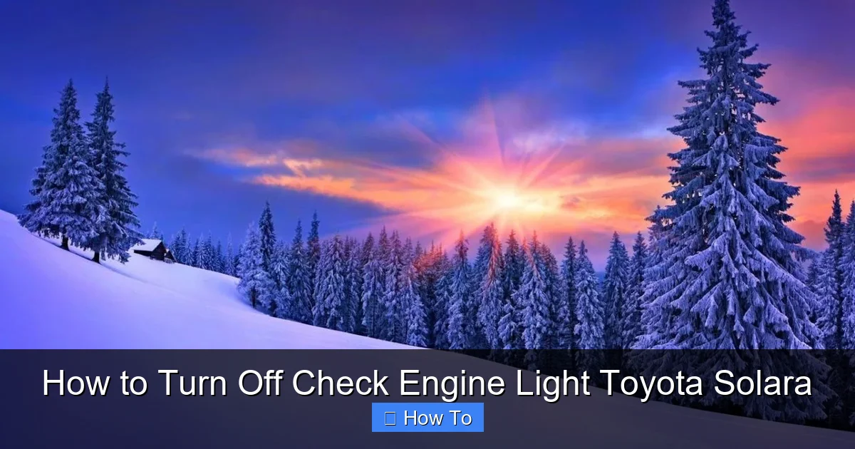 How to Turn Off Check Engine Light Toyota Solara