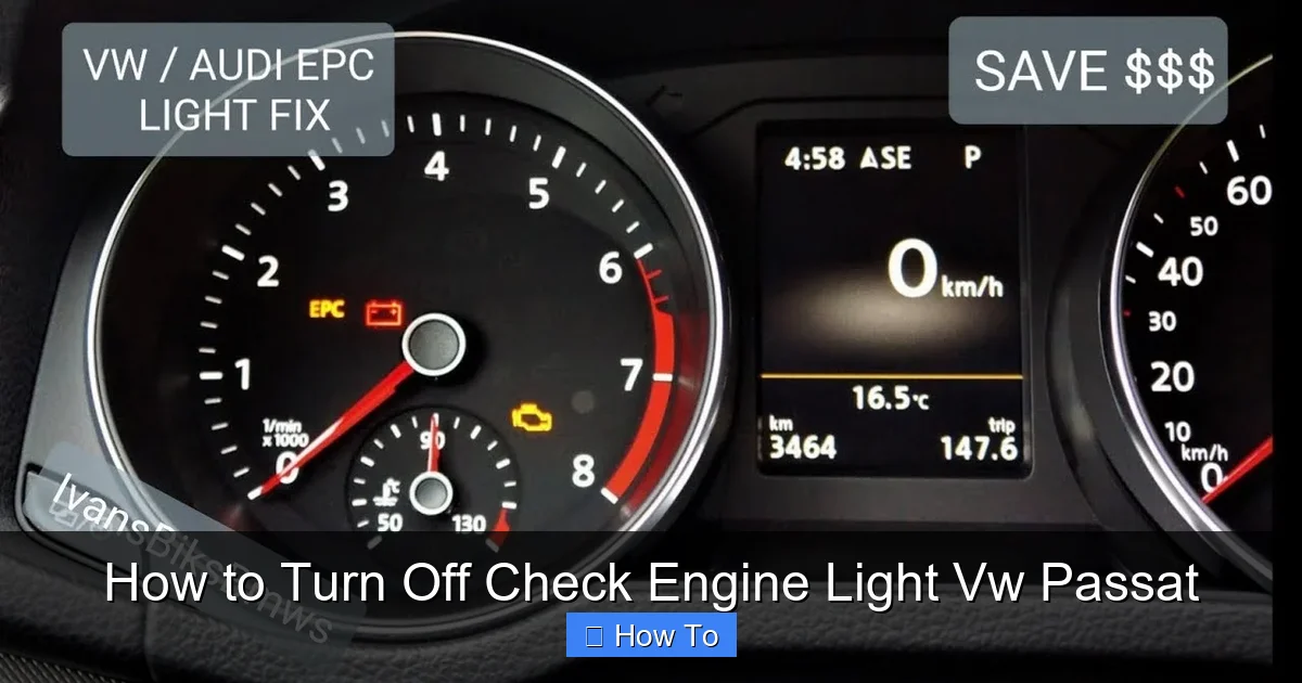 How to Turn Off Check Engine Light Vw Passat