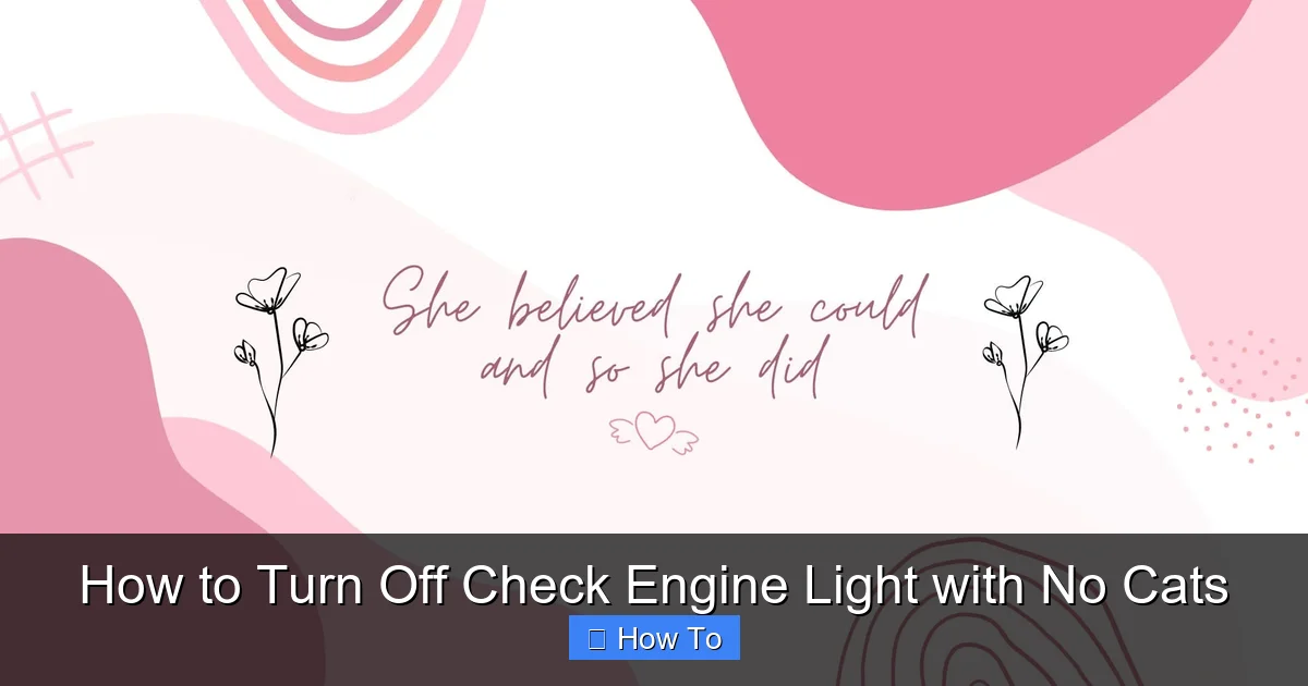 How to Turn Off Check Engine Light with No Cats