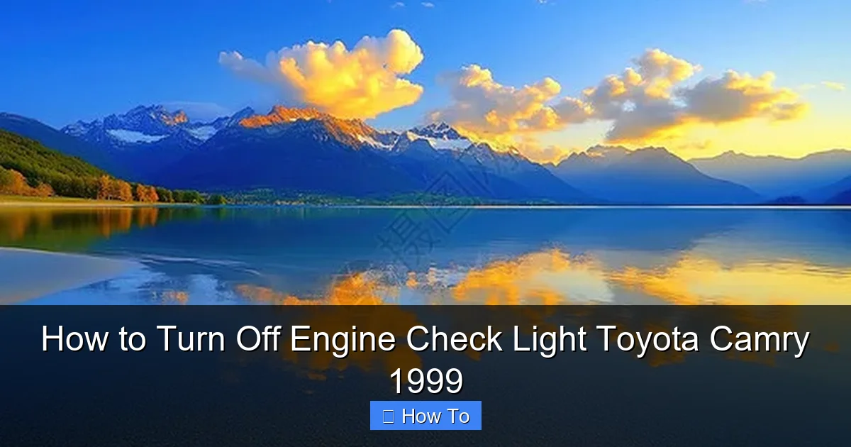 How to Turn Off Engine Check Light Toyota Camry 1999