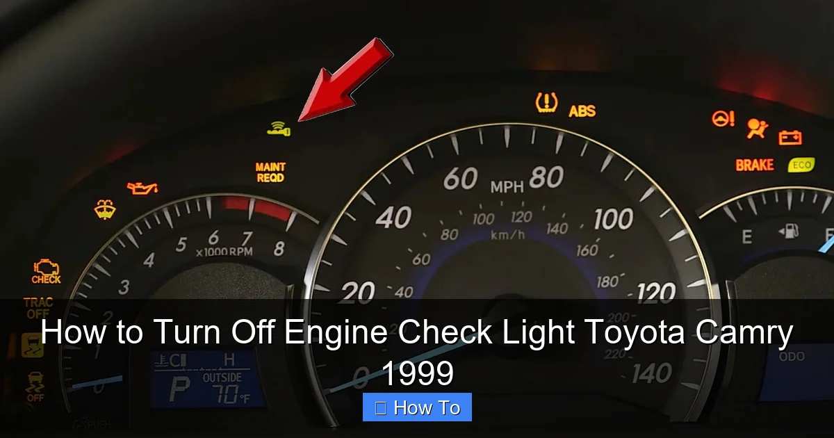 How to Turn Off Engine Check Light Toyota Camry 1999