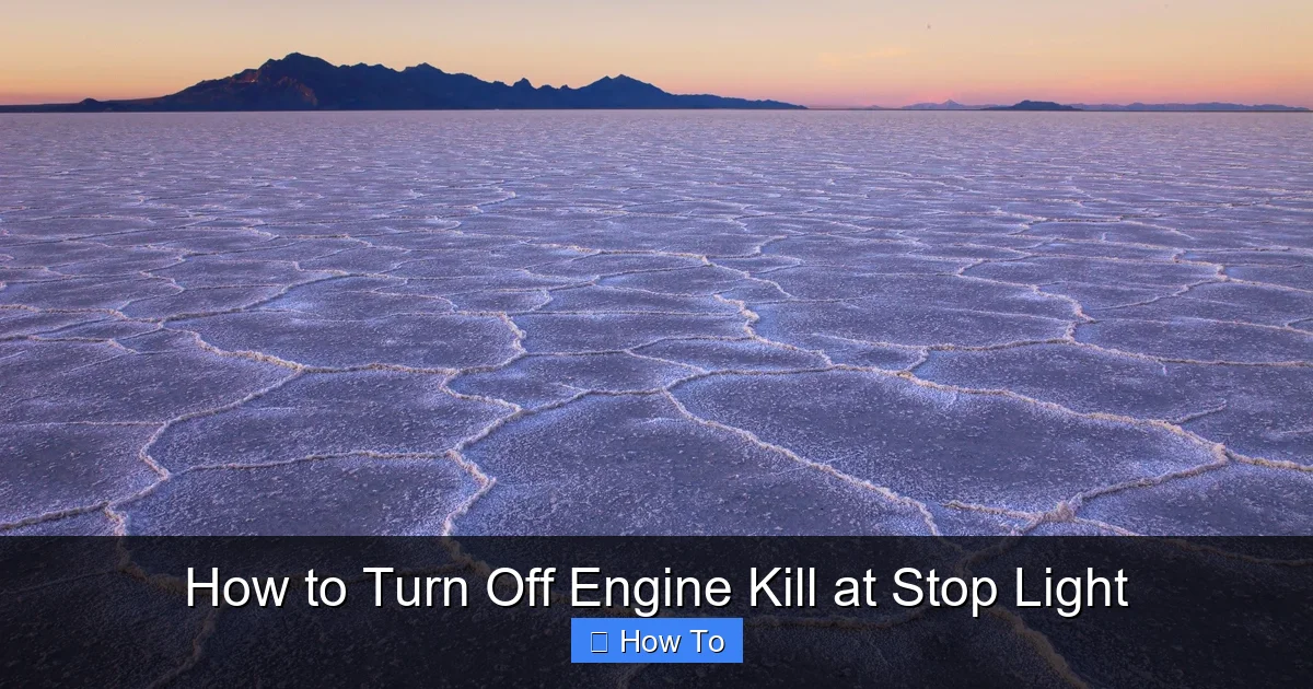 How to Turn Off Engine Kill at Stop Light
