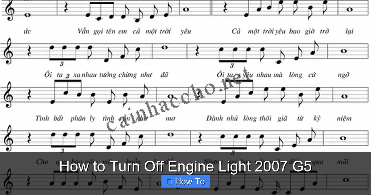 How to Turn Off Engine Light 2007 G5