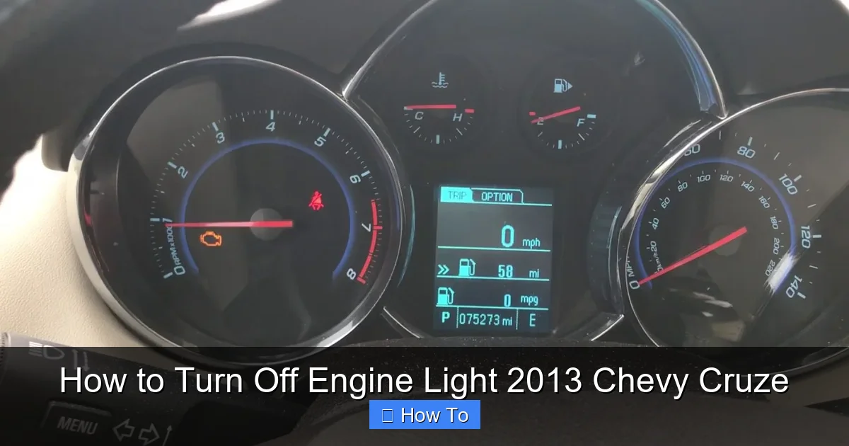How to Turn Off Engine Light 2013 Chevy Cruze