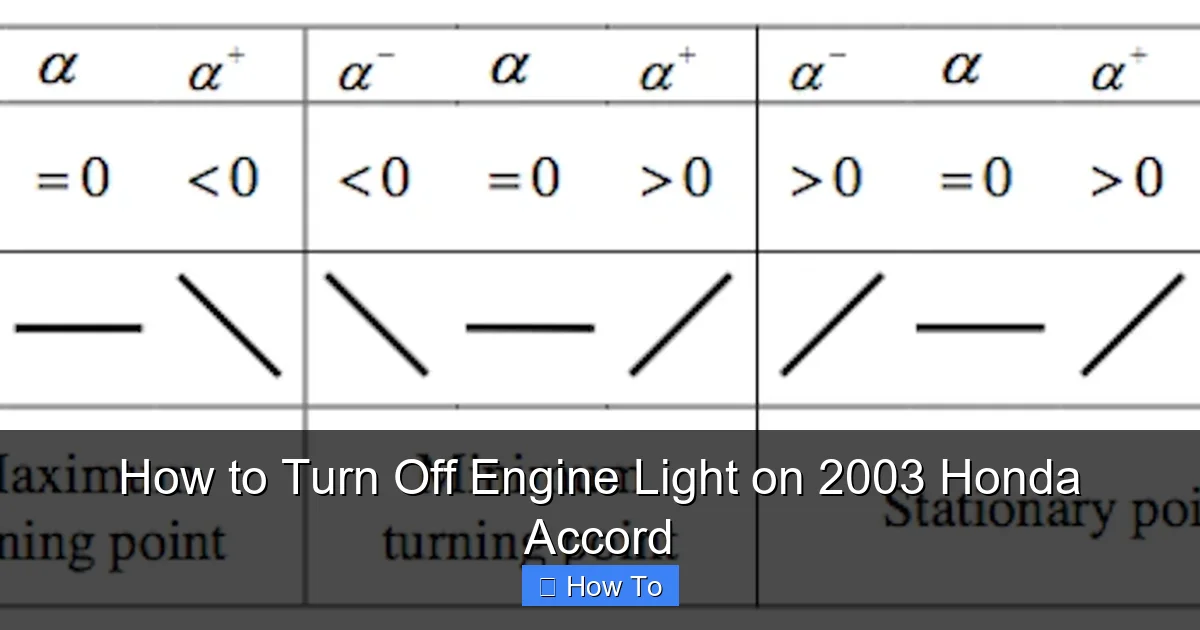 How to Turn Off Engine Light on 2003 Honda Accord