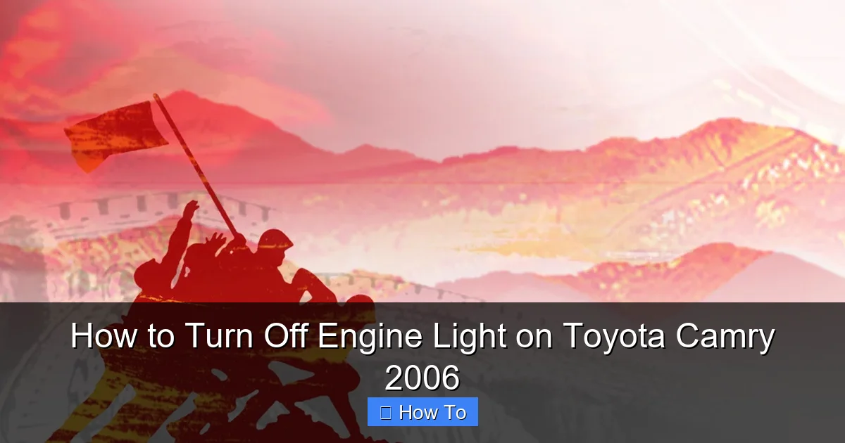 How to Turn Off Engine Light on Toyota Camry 2006