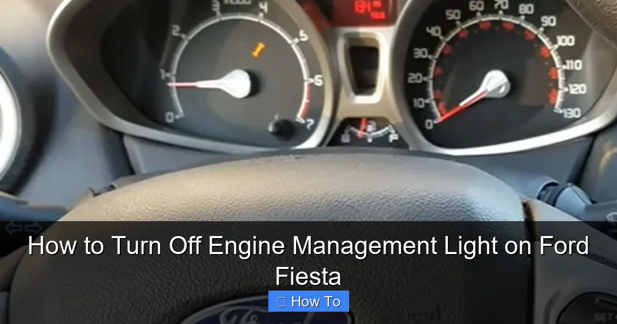 How to Turn Off Engine Management Light on Ford Fiesta