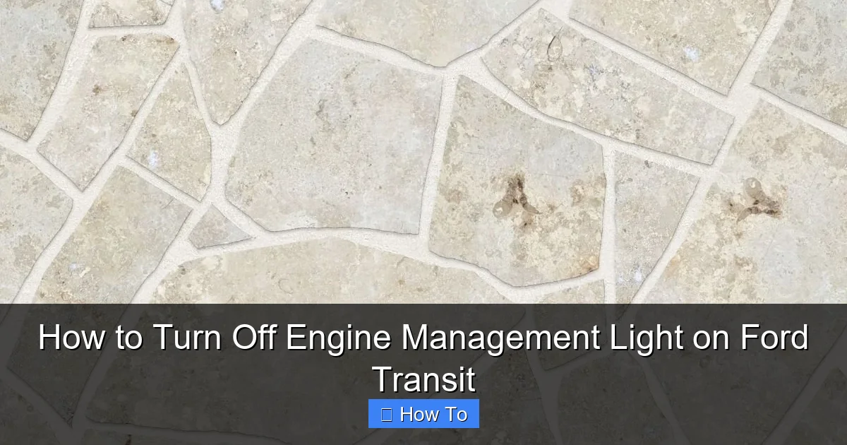 How to Turn Off Engine Management Light on Ford Transit