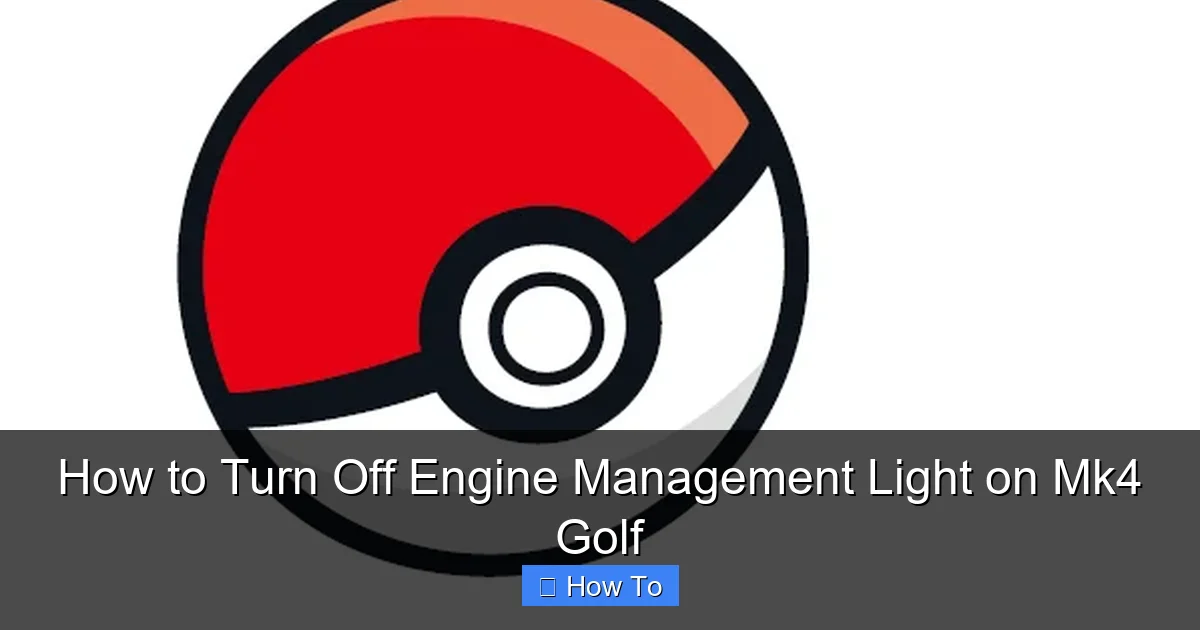 How to Turn Off Engine Management Light on Mk4 Golf