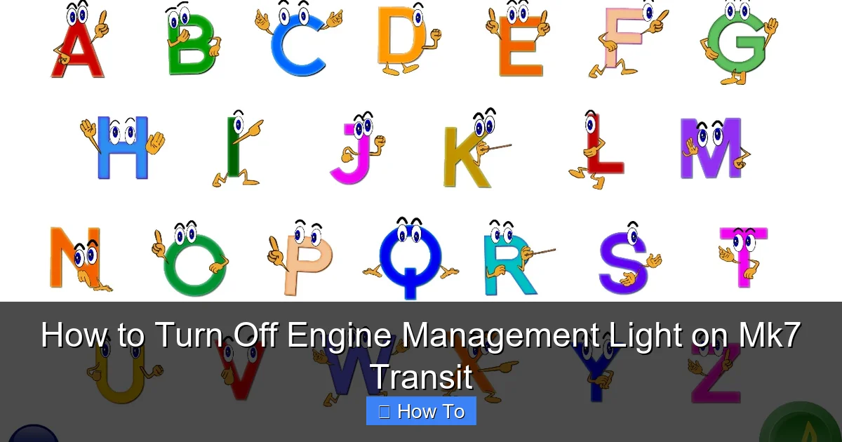 How to Turn Off Engine Management Light on Mk7 Transit
