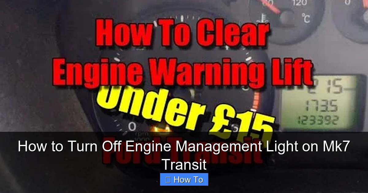 How to Turn Off Engine Management Light on Mk7 Transit