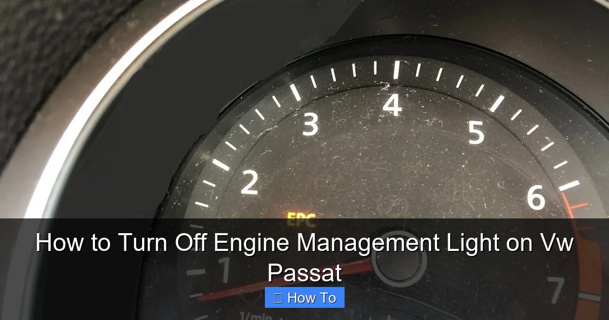 How to Turn Off Engine Management Light on Vw Passat