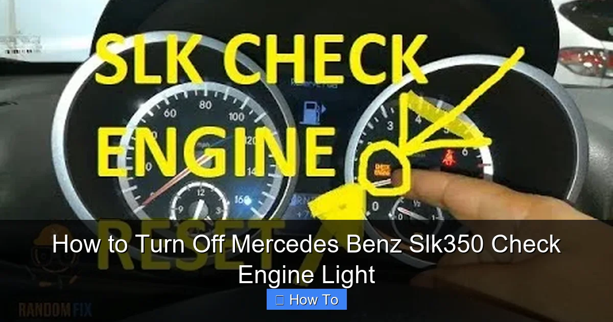How to Turn Off Mercedes Benz Slk350 Check Engine Light
