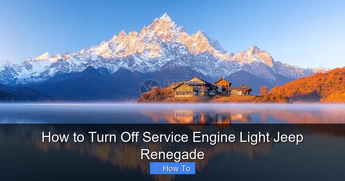 How to Turn Off Service Engine Light Jeep Renegade