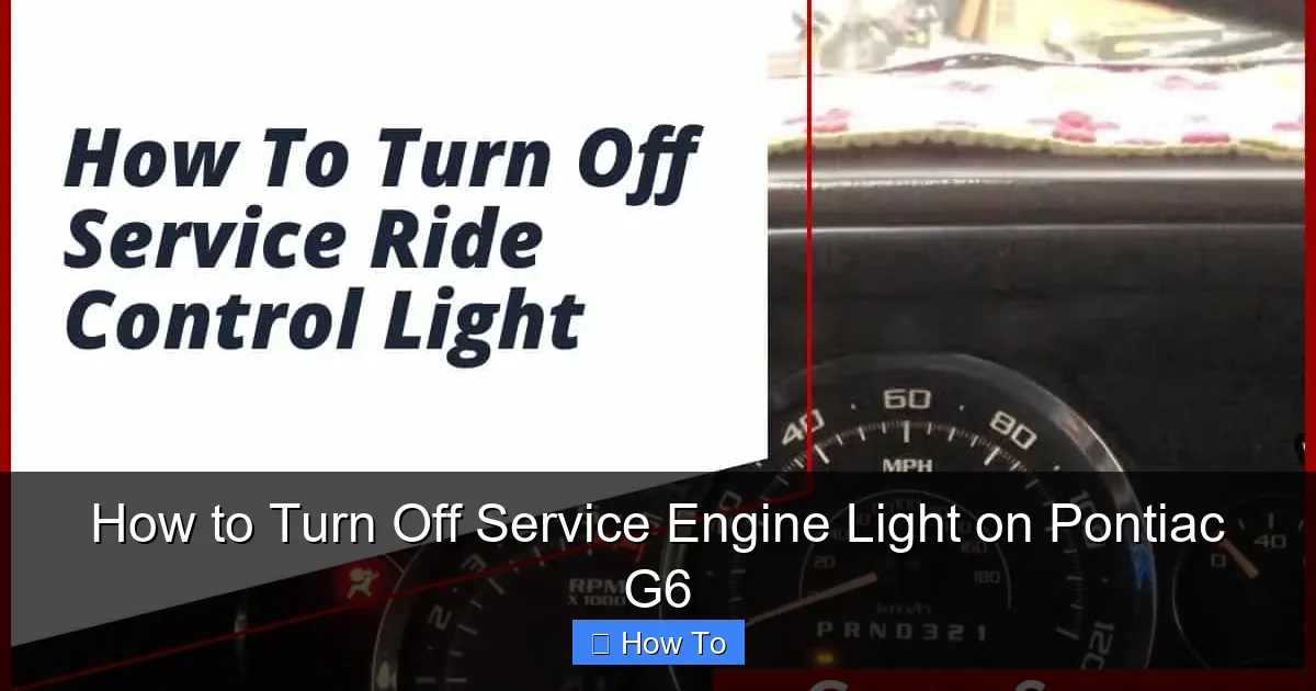 How to Turn Off Service Engine Light on Pontiac G6