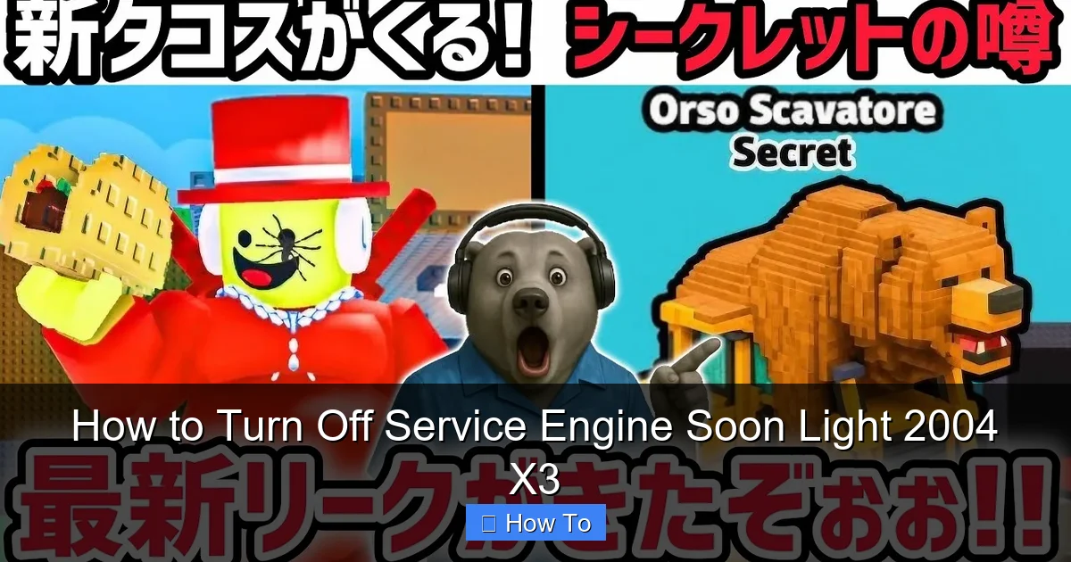 How to Turn Off Service Engine Soon Light 2004 X3