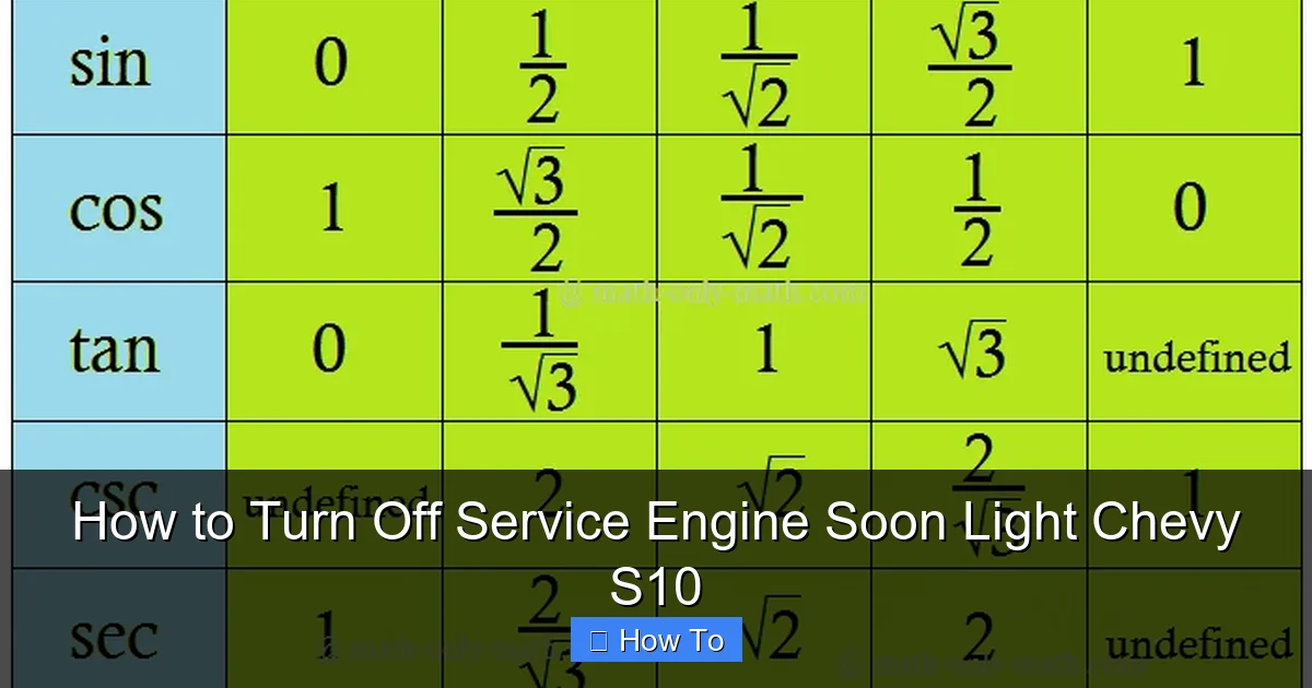 How to Turn Off Service Engine Soon Light Chevy S10