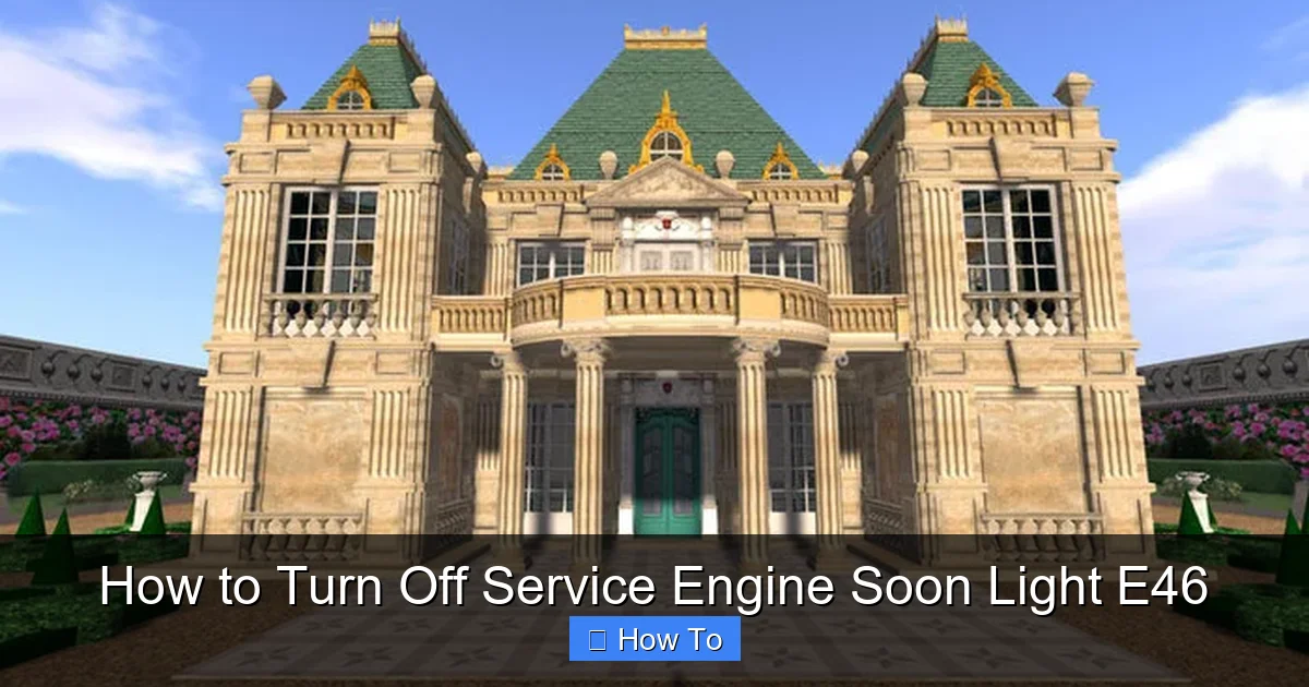 How to Turn Off Service Engine Soon Light E46