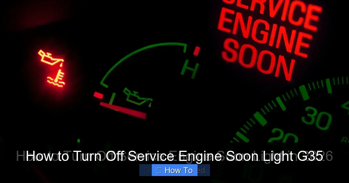 How to Turn Off Service Engine Soon Light G35