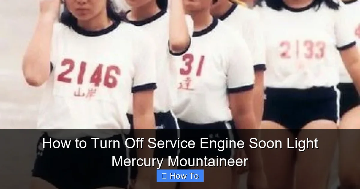 How to Turn Off Service Engine Soon Light Mercury Mountaineer