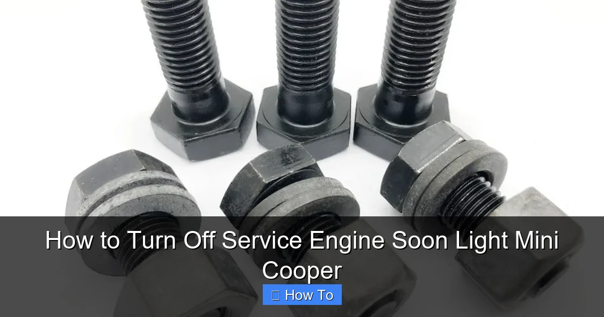 How to Turn Off Service Engine Soon Light Mini Cooper