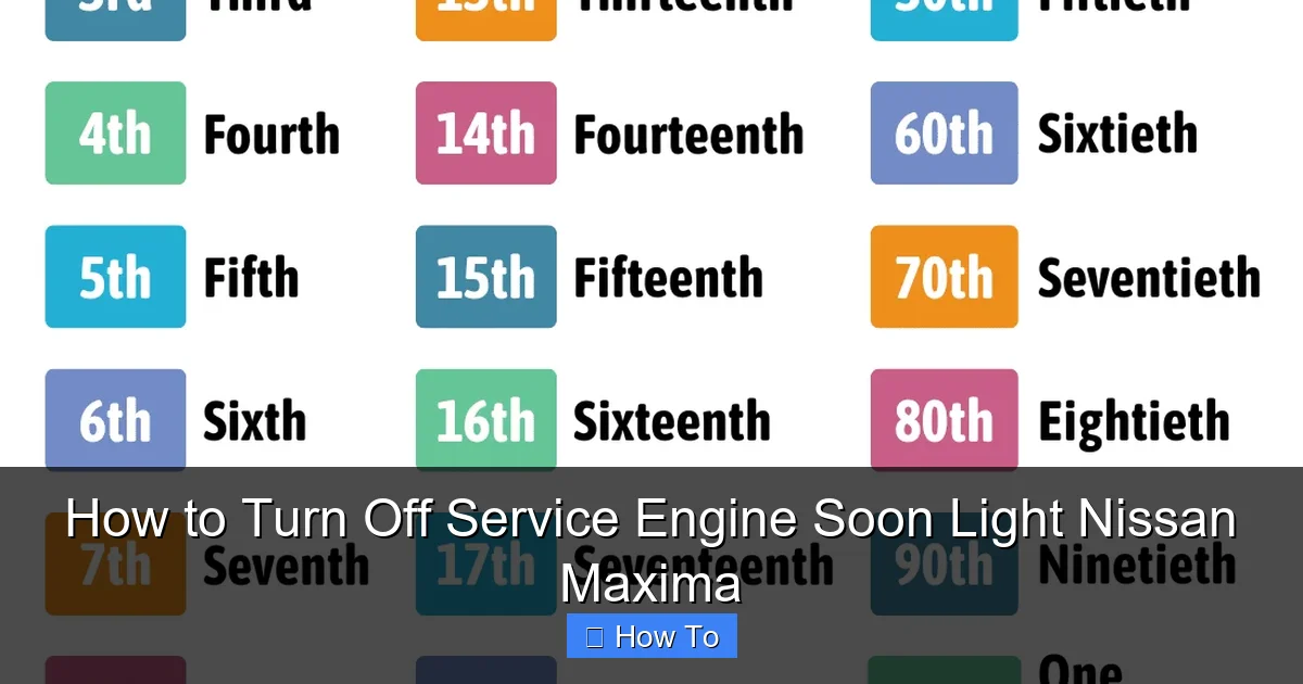 How to Turn Off Service Engine Soon Light Nissan Maxima