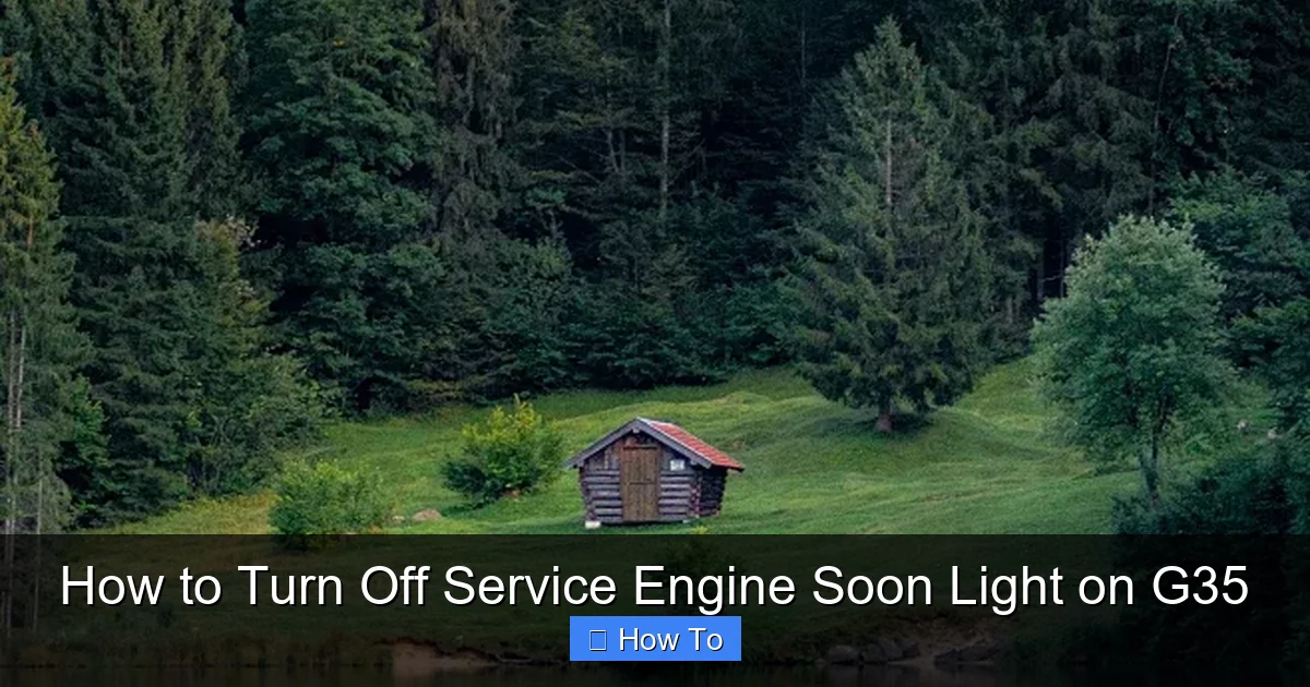 How to Turn Off Service Engine Soon Light on G35