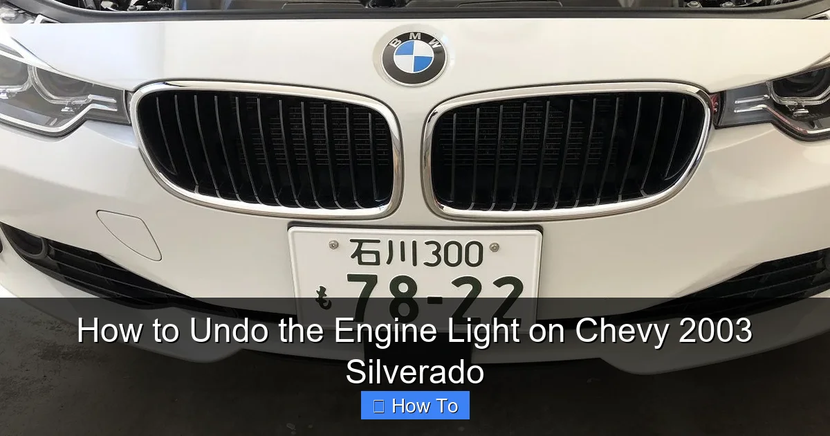 How to Undo the Engine Light on Chevy 2003 Silverado