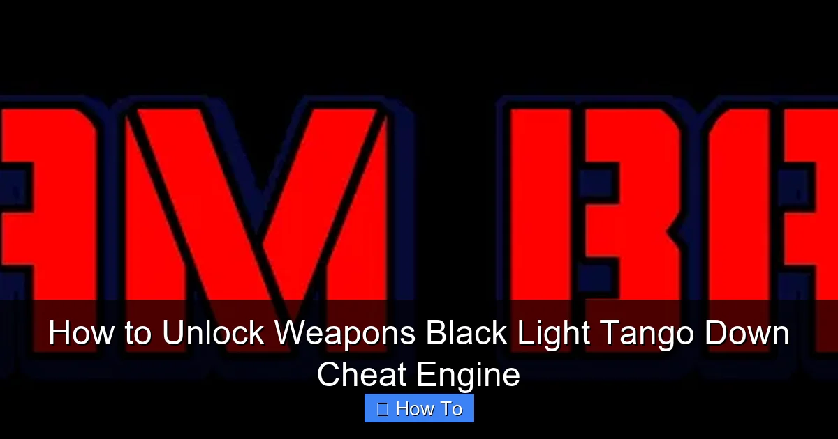 How to Unlock Weapons Black Light Tango Down Cheat Engine