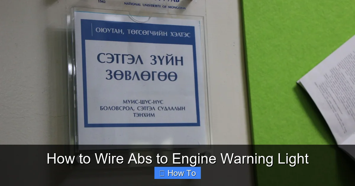 How to Wire Abs to Engine Warning Light