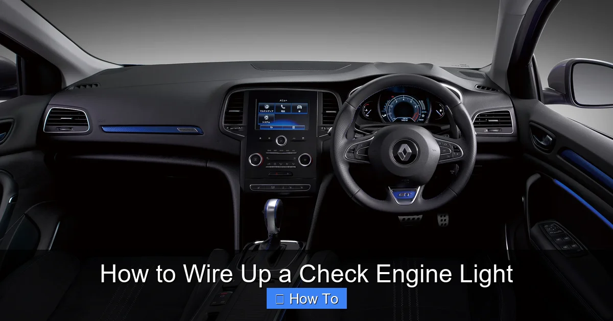 How to Wire Up a Check Engine Light