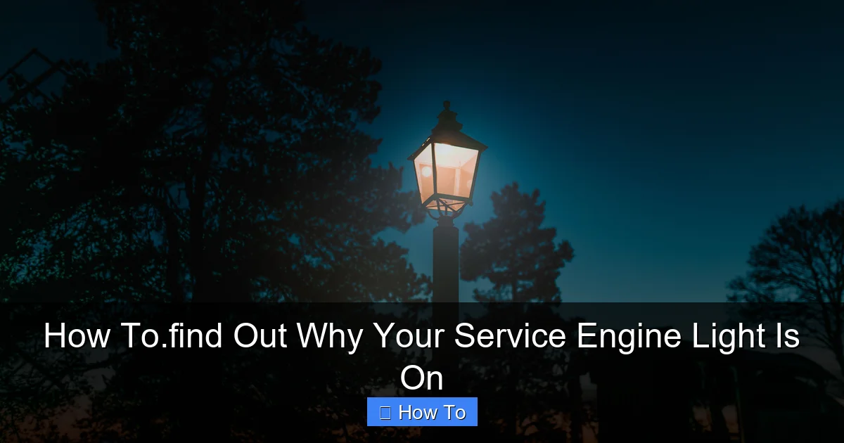 How To.find Out Why Your Service Engine Light Is On