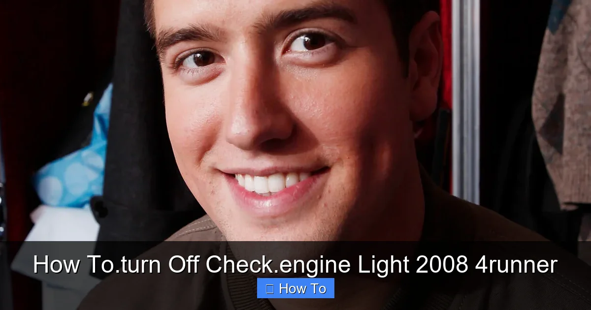 How To.turn Off Check.engine Light 2008 4runner