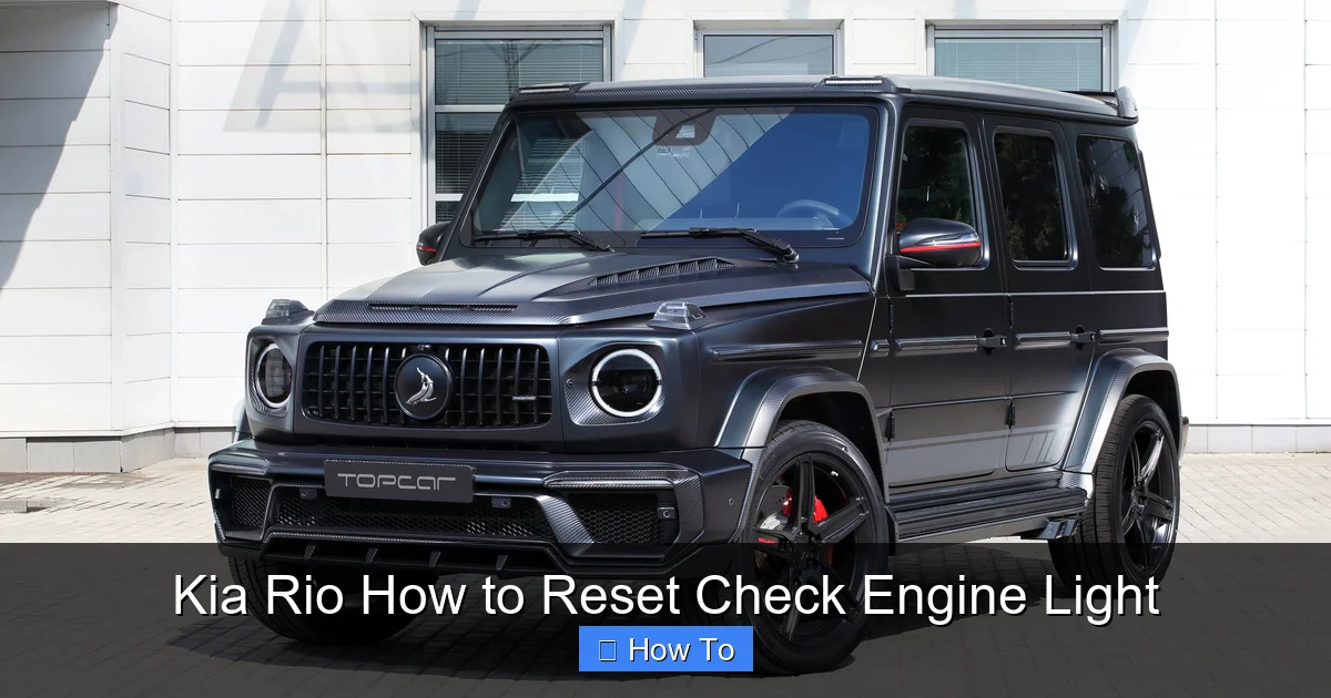 Kia Rio How to Reset Check Engine Light