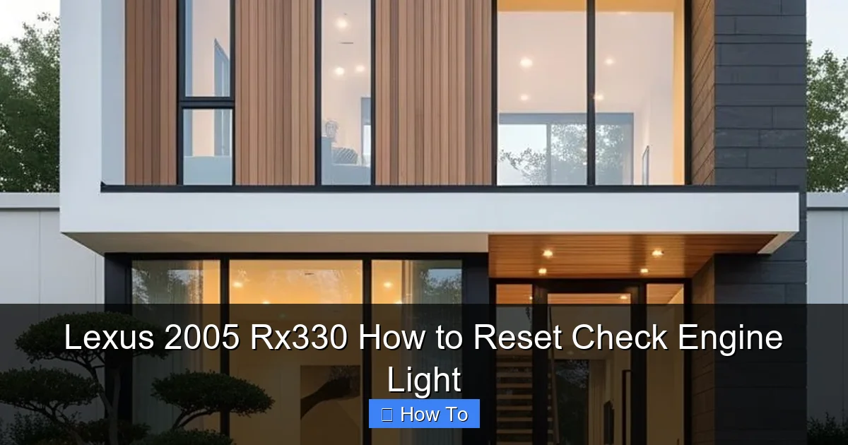 Lexus 2005 Rx330 How to Reset Check Engine Light