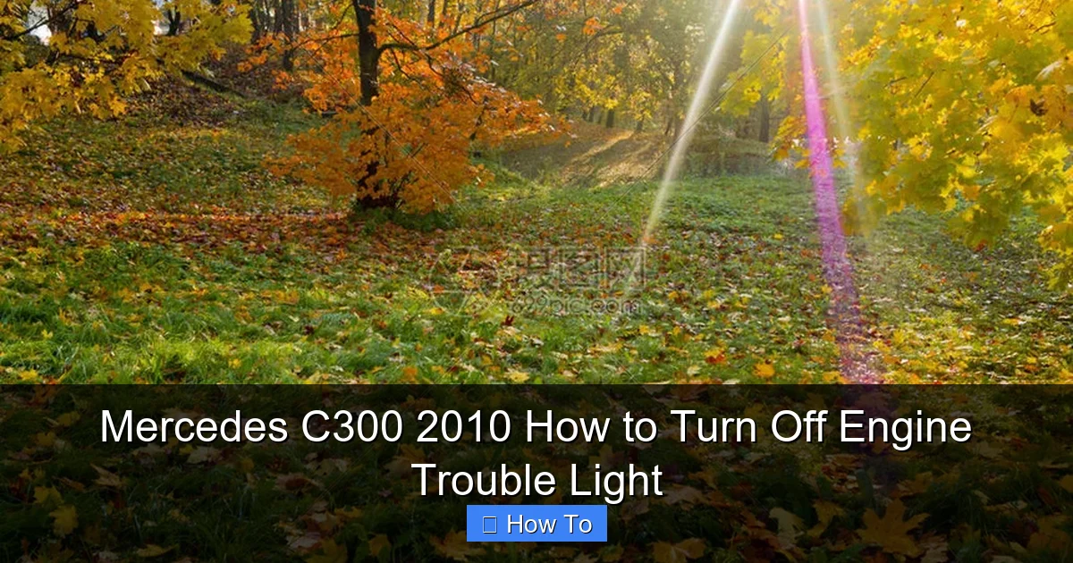 Mercedes C300 2010 How to Turn Off Engine Trouble Light